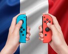 Les manettes Joy-Con de la Switch montrées avec le drapeau français