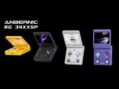 Anbernic proposera le RG34XX SP en quatre couleurs, dont aucune n'est translucide. (Source de l'image : Anbernic)