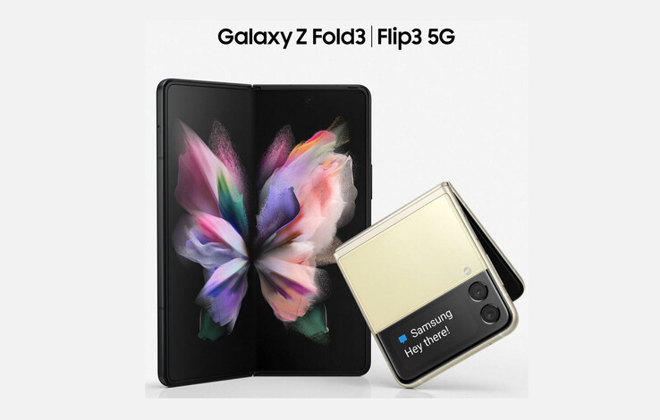 Le Galaxy Z Fold 3 avec le Galaxy Z Flip 3. (Image source : Evan Blass)