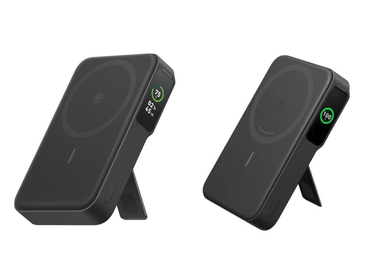 La nouvelle (à gauche) et l'ancienne (à droite) version de l'Anker MagGo Power Bank (10K)