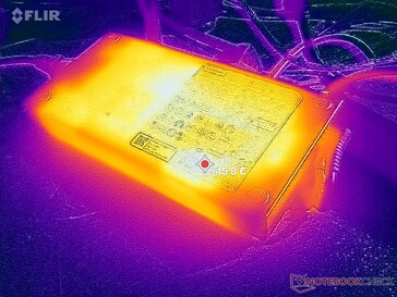 L'adaptateur CA peut atteindre plus de 46°C lorsque des charges exigeantes sont utilisées pendant plus d'une heure