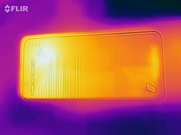 Samsung Galaxy A50 - Relevé thermique à l'avant de l'appareil en cas de sollicitations.