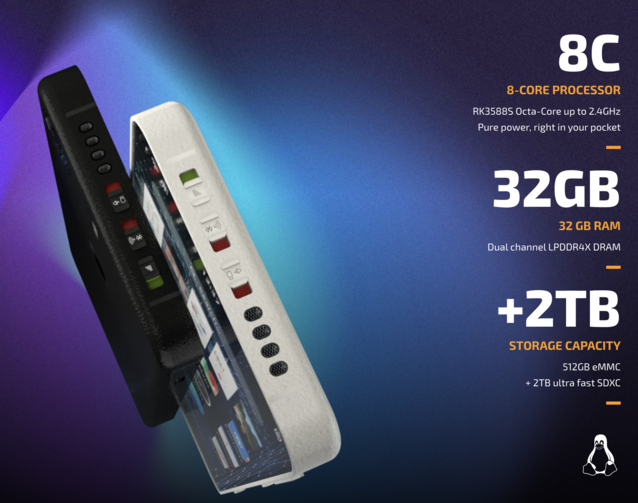 Le NEXX est équipé de commutateurs matériels pour les radios et les ports USB, mais le processeur n'est pas en mesure de rivaliser avec les smartphones modernes (ImageSource : Liberux)