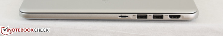 Côté droit : lecteur de carte SD, 2 USB 3.0, HDMI.
