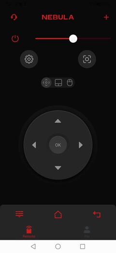 Écran d'accueil Nebula Connect : substitut de la télécommande