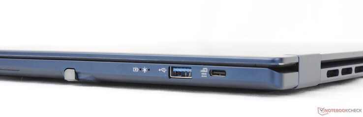 À droite : stylet, USB-A (5 Gbit/s), USB-C 4.0 avec Power Delivery + DisplayPort