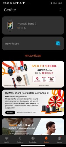 L'application Santé contient également des publicités Huawei