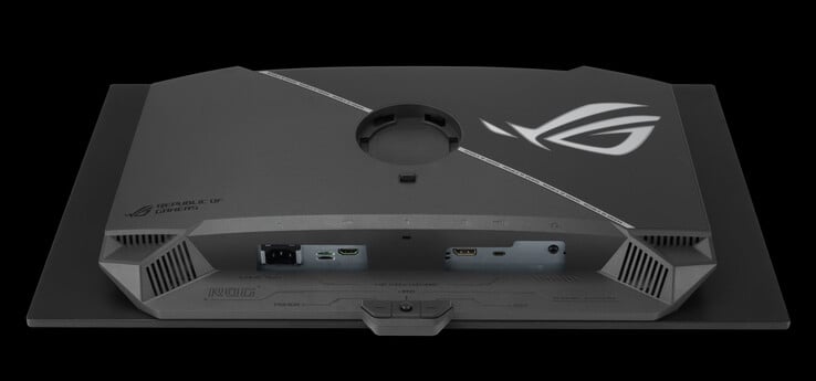 Le ROG Strix OLED XG27ACDMS dispose d'une sélection de ports assez limitée. (Source de l'image : Asus)