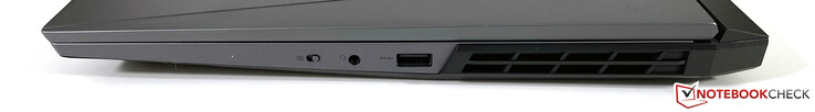 Côté droit : Obturateur électronique pour webcam, stéréo 3,5 mm, USB-A 3.2 Gen.1