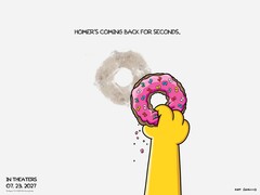 Le deuxième film des Simpsons devrait sortir en salles le 23 juillet 2027. (Source de l&#039;image : 20th Century Studios via X / anciennement Twitter)