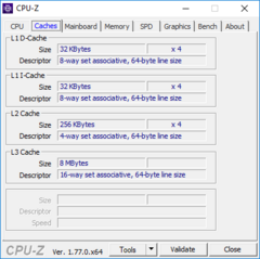 HP EliteBook Folio 1040 G4 - CPU-Z : Caches.