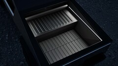 La batterie du prolongateur d'autonomie occupe 1/3 du plateau du Cybertruck (image : Tesla)