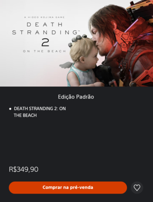 Prix de Death Stranding 2 sur le PS Store brésilien (Source : capture d'écran, PlayStation Store brésilien)