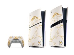 L'édition limitée Gold Ghost of Yotei DualSense, PS5 Slim et PS5 Pro. (Source de l'image : PlayStation)