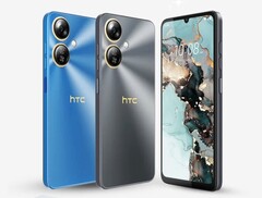 Le HTC Wildfire E5 Plus est disponible en bleu et en noir. (Source de l'image : HTC)