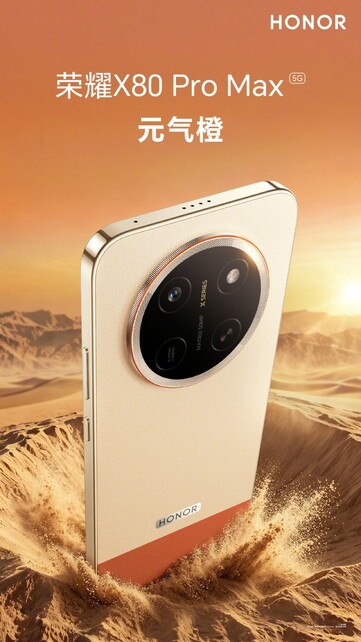 L'Honor X80 Pro Max en orange vif.