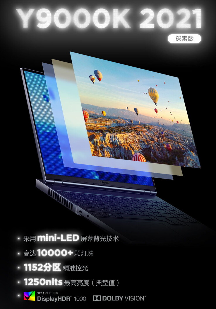 Le Lenovo Legion Y9000K Exploration Edition est doté d'une dalle mini-LED certifiée DisplayHDR1000. (Image Source : Lenovo)