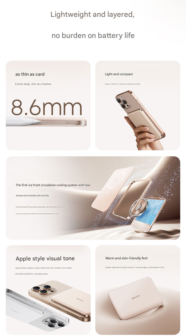Principales caractéristiques du power bank (Image source : Anker - machine translated)