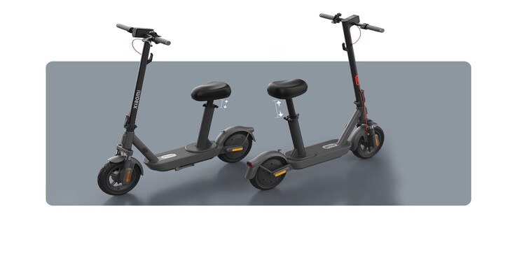 Le scooter électrique Xiaomi 5 Plus Seat est équipé d'une béquille réglable en hauteur. (Source de l'image : Xiaomi)