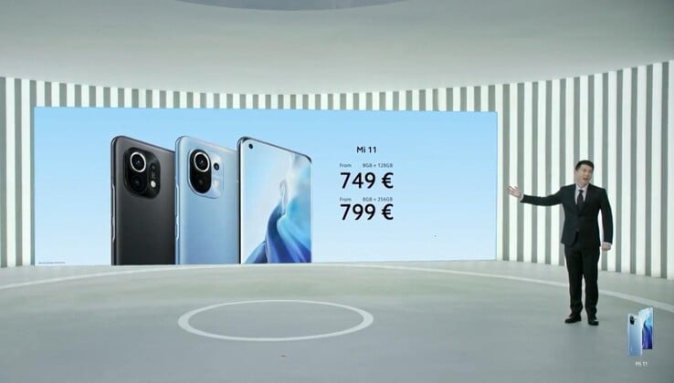 Xiaomi a annoncé le Mi 11 pour 749 €, mais il est déjà à 799 € en Allemagne et en Italie. (Source de l'image : Xiaomi)