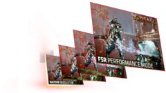 La technologie FidelityFX Super Resolution d'AMD bénéficiera dans les mois à venir d'un coup de pouce de l'IA en termes de performances. (Source de l'image : AMD)