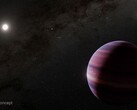 Image conceptuelle de la planète géante en orbite autour d'Alpha Centauri A (Source de l'image : NASA, ESA, CSA, STScI, et R. Hurt ; recadré)