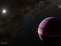 Image conceptuelle de la planète géante en orbite autour d&#039;Alpha Centauri A (Source de l&#039;image : NASA, ESA, CSA, STScI, et R. Hurt ; recadré)