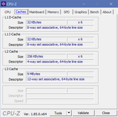 HP EliteBook 1050 G1 - CPU-Z : caches.