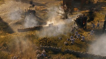Une image représentant une bataille dans Iron Harvest.