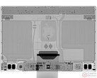 Une radiographie du nouvel iMac, fournie par iFixit, montre deux plaques de métal massives et des composants internes minuscules. (Image via iFixit)