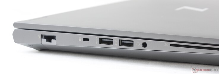 A gauche : Gigabit Ethernet, HP Security lock, 2x USB-A 3.1 Gen. 1, 3.5 mm combo audio, lecteur de carte à puce