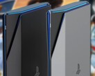 Un concept de console PlayStation 6 montre une version plus fine de la PS5 avec un design plus anguleux. (Source de l'image : Yanko Design/PlayStation - édité)