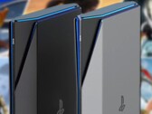 Un concept de console PlayStation 6 montre une version plus fine de la PS5 avec un design plus anguleux. (Source de l'image : Yanko Design/PlayStation - édité)