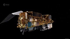 Image conceptuelle du satellite au-dessus de la Terre (Source de l'image : ESA ; capture d'écran)