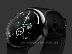 Il semble que Google maintiendra son langage de conception de smartwatch existant pour au moins une autre génération. (Source de l'image : @OnLeaks & 91mobiles)