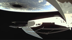 Le satellite de SpaceX aperçoit l&#039;éclipse solaire (image : Starlink/X)