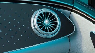 Détail de l'intérieur de la Mercedes EQE