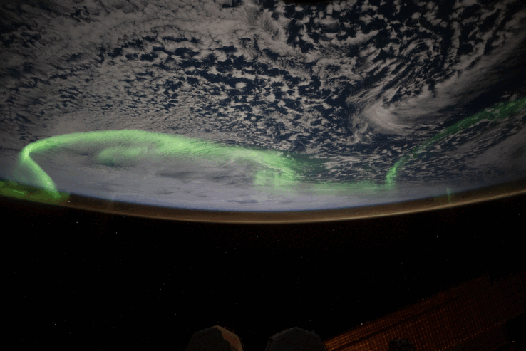 Une photo de l'aurore australe depuis l'ISS (Source de l'image : Nichole Ayers/NASA)