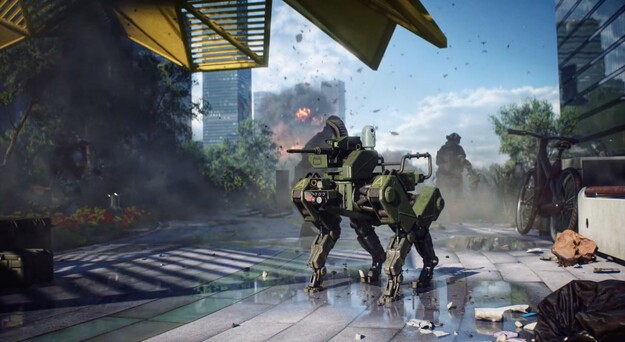 Le chien robot de Battlefield 2042 ressemble étrangement au SPUR (Image : Battlefield / YouTube)