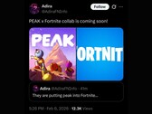 La collaboration Fortnite X Peak aurait été divulguée par Cohen via le compte Adira X