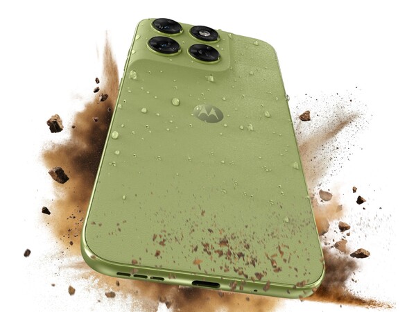 Le Moto G67 de Motorola est étanche à la poussière et à l'eau selon la norme IP64. (Source de l'image : Motorola)
