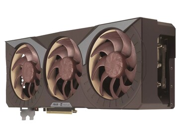 Asus GeForce RTX 5080 16GB GDDR7 Noctua OC Edition vue latérale. (Image source : Asus)