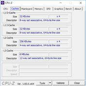 Lenovo Flex 6 - CPU-Z : caches.
