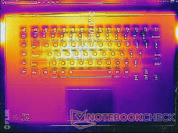 Legion Y730-15ICH - Relevé thermique : Sollicitations maximales (au-dessus).