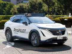 Prototype Nissan Ariya avec le kit robotaxi ProPilot. (Source de l&#039;image : Nissan)
