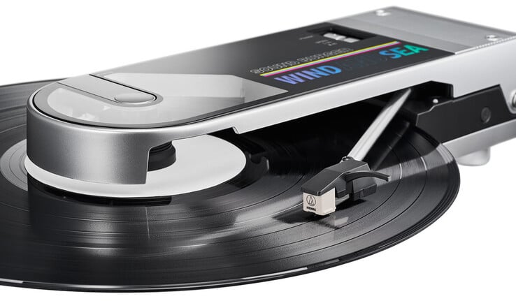 Le Sound Burger peut lire des disques n'importe où pendant 12 heures grâce à sa batterie rechargeable. (Source de l'image : Audio-Technica)