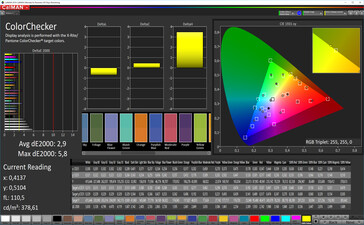 Galaxy Tab A 10.1 - CalMAN : ColorChecker - Espace colorimétrique cible : sRVB.