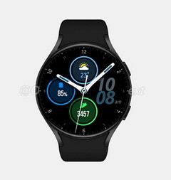 Le rendu de Galaxy Watch Active 4 superposé à un cadran de montre. (Source de l&#039;image : @heyitsyogesh)