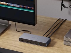 La station d'accueil HyperDrive Thunderbolt 4 prend en charge des écrans d'une résolution allant jusqu'à 8K 60 Hz. (Image source : Hyper)