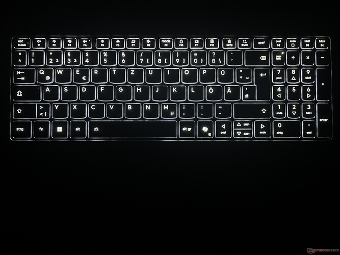 Éclairage du clavier dans l'obscurité